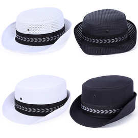 新式保安帽子女士夏季网眼卷边大沿帽翻边大盖帽物业安保透气便帽