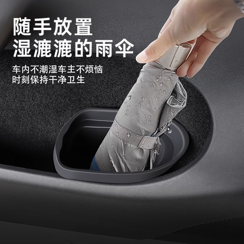 テスラモデル Y3 新しいスタイルの車のドアシリコンゴミ箱ドアスロット収納ボックスに適しています|undefined