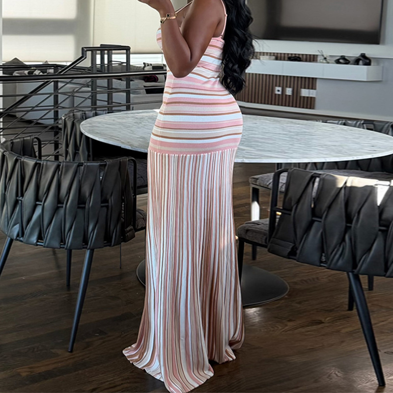 Summer New Style Striped Camisole Dress Fresh American Clothing For Women In Stock_ecoleips.com