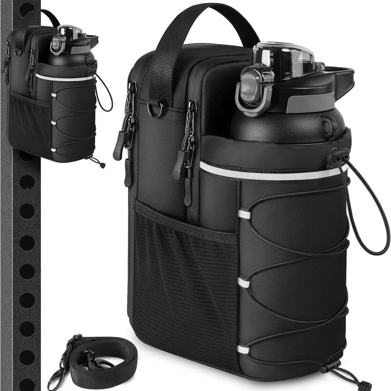 Travel teapot for gym, bag strap, capacious organizer bag with bottle holder, water absorbent, wholesale