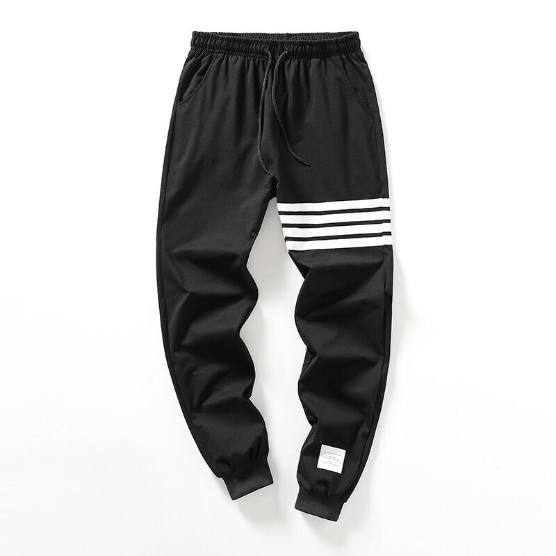 Spring and Autumn Bow Leg Sports Pants Men's Loose Nose Tab Pants Small Leg Casual Knitted Sweatpants Autumn Thin Bow Pants