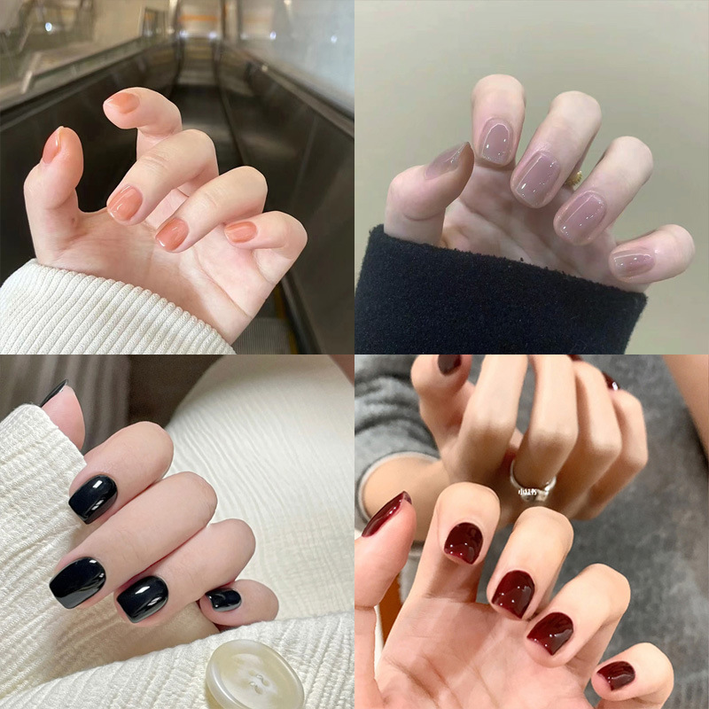 New pure color wear nail short manicure nail piece removable advanced finished product 24 pieces Mixed Batch Factory Direct Sales New pure color wear nail short manicure nail piece removable advanced finished product 24 pieces Mixed Batch Factory Direct Sales