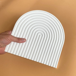 Wave-Patterned Storage Tray Home Desktop Plaster Ornament Background Wall Decoration Small Accessories Large Piece Nordic Style