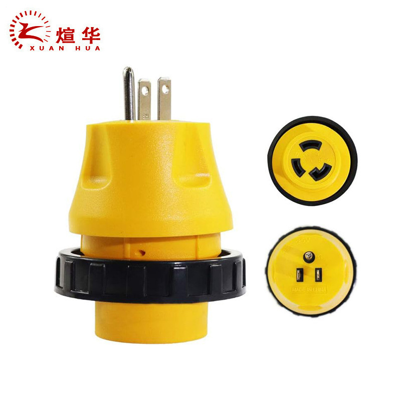 15A Male to 30Amp Female Swivel Adapter Rv Electrical Adapter Converter Plug