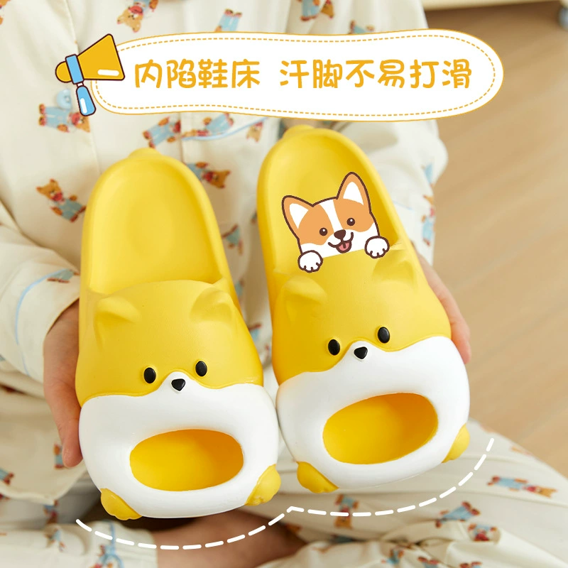 Южный Боуан милый щенок холодные тапочки дамы летом новый внешний вид анти-скольжения на толстом дне