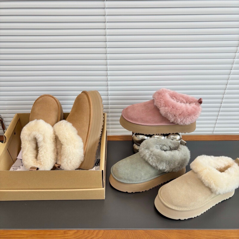Tazz New Winter Slip-On Tazz Lazy Shoes Thick-Soled Wool Snow Boots Fur Integrated Women's Boots