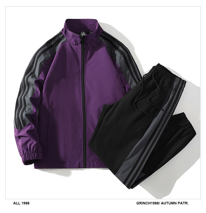 Casual sports men's jacket 2024 Spring and Autumn new fashion trend long pants handsome two-piece set_voghion.com