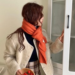 亮眼配色！济州岛橘子果酱！温暖厚实大围巾！秋冬氛围感针织围脖