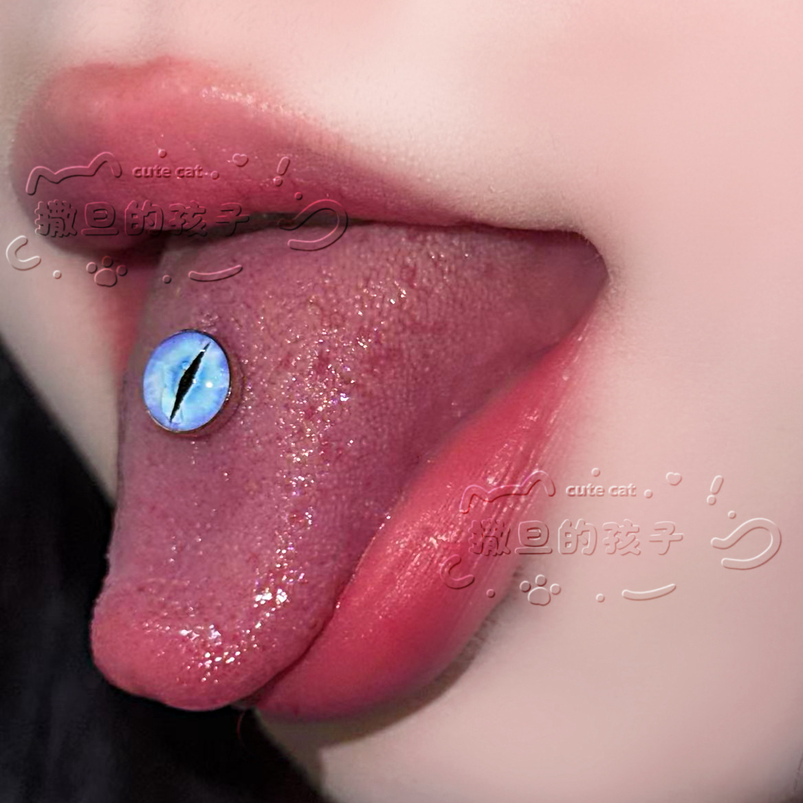 Labret stud lip piercing jewelry styling detail