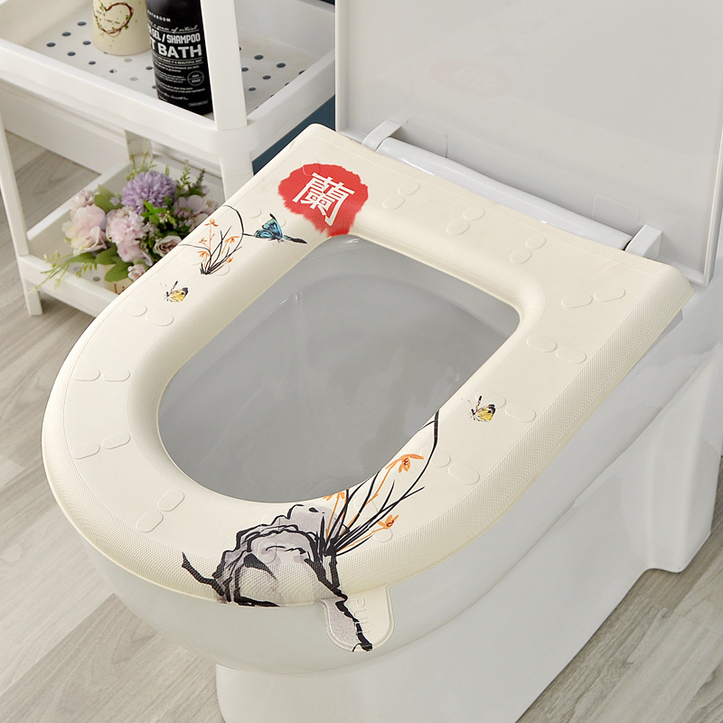 防水トイレマット、トイレシート、冬用、四季通用、トイレシリコンフォームリング、便座カバー、中国風|undefined