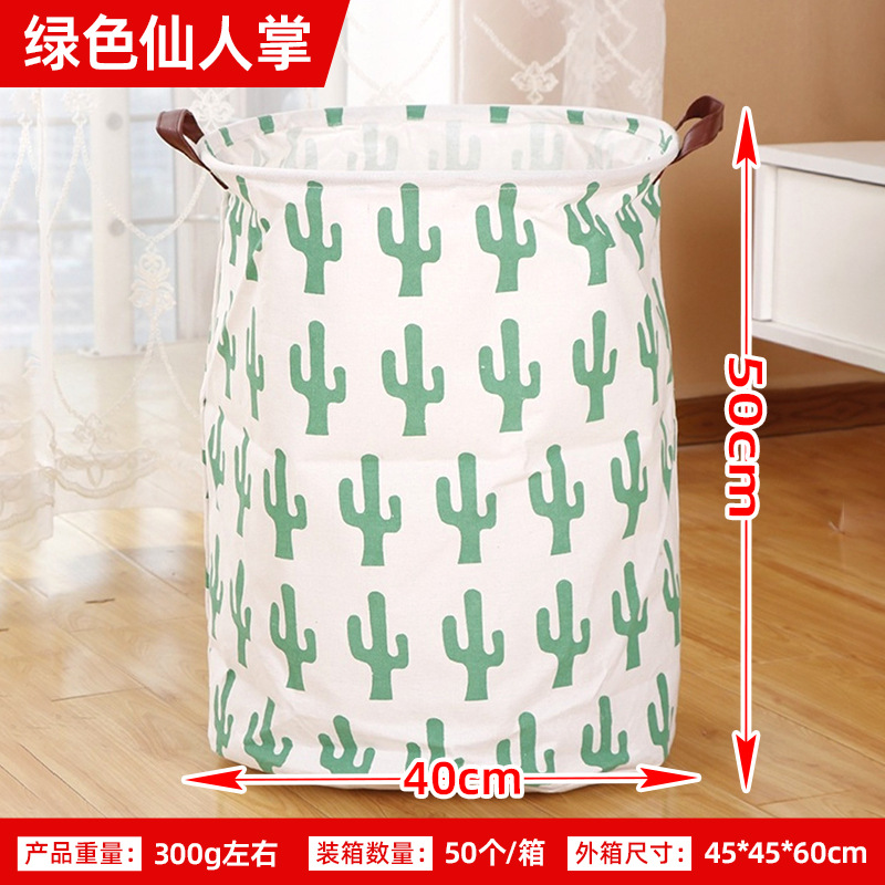 Posta gratuita casera gran cartón plegable tela algodón y lino juguetes caseros almacenamiento barril