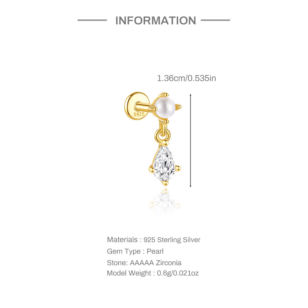1g Weight Zircon Inlay Material Ear Studs Classification Ear Cartilage Rings & Studs Piercing Type 1 Piece Quantity Daily Occasion 925 Sterling Silver Material Geometric Pattern All Seasons Season Unisex Gender Elegant, Simple Style Style 1 Piece Ear Cartilage Rings & Studs Elegant Simple Style Geometric 925 Sterling Silver Zircon Ear Cartilage Rings & Studs 5