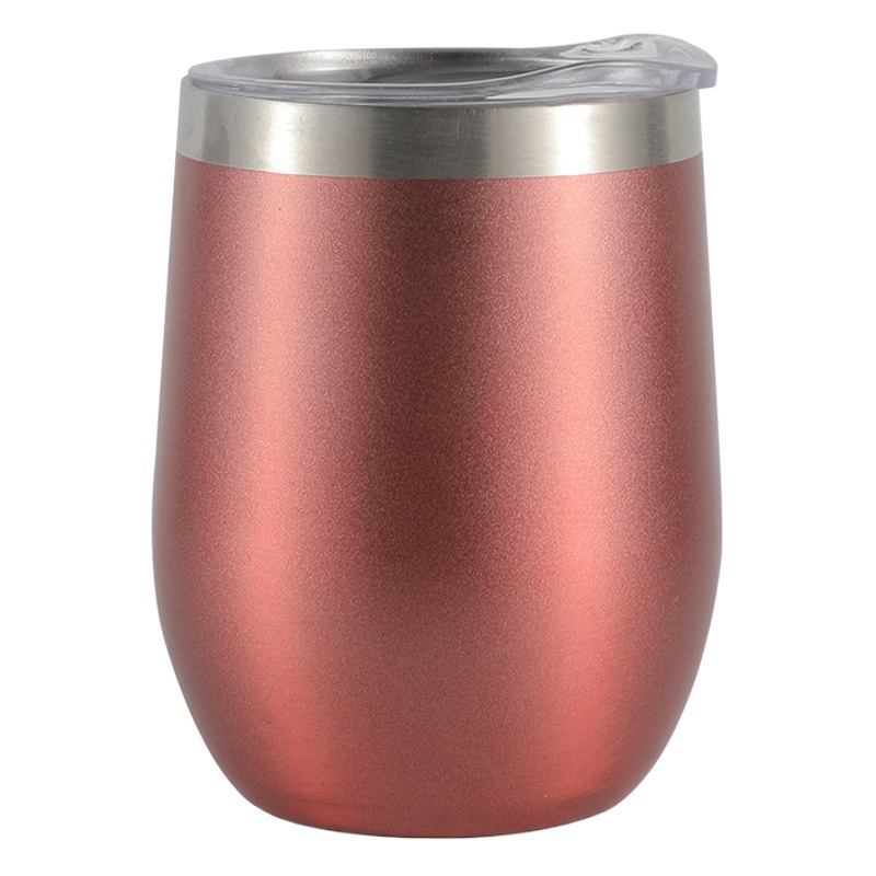 Taza de huevo transfronteriza 12oz 304 de acero inoxidable de doble capa aislada en forma de U copa de vino tinto trago huevo taza grande del vientre
