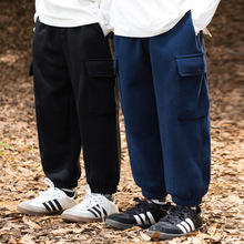 EK童装日系工装加绒男童宽松休闲卫裤亲肤保暖中大儿童百搭长裤子