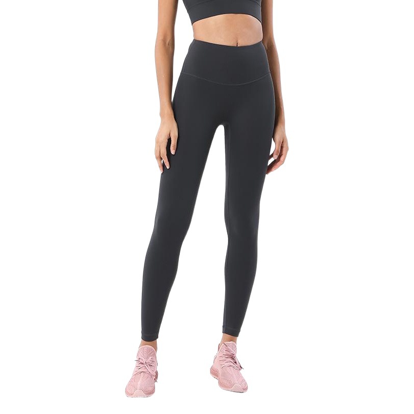 Pantalones de yoga transfronterizos de doble cara cepillada con efecto segunda piel para mujer, estilo europeo y americano, de cintura alta, levanta glúteos, efecto melocotón, para deporte y fitness.