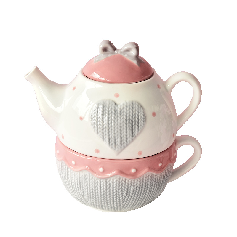Creativo americano tetera taza de café olla traje tetera de cerámica flor juego de té Madre y niño olla una persona taza olla con filtro agujero