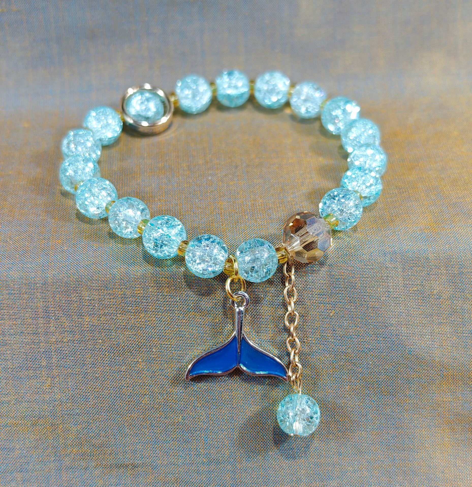 Las celebridades de Internet retro transfronterizas suelen ser todo-fósforo pulsera elástica de estilo ins simple pulsera de moda de lujo ligero, joyería de temperamento