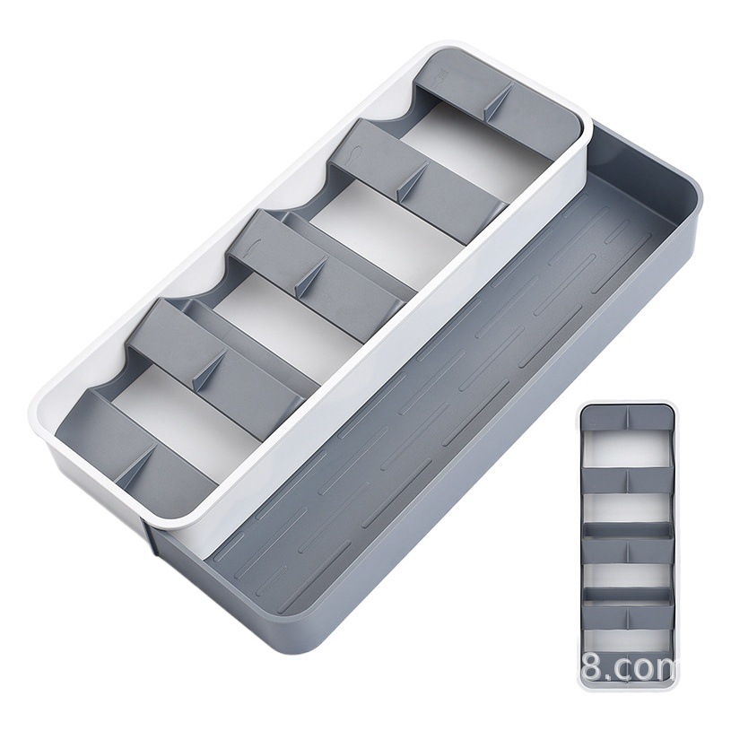 Juego de plástico de cocina transfronteriza, vajilla de instalación gratuita, estante para palillos, estante para cuchillos, tenedores y cucharas tipo cajón retráctil