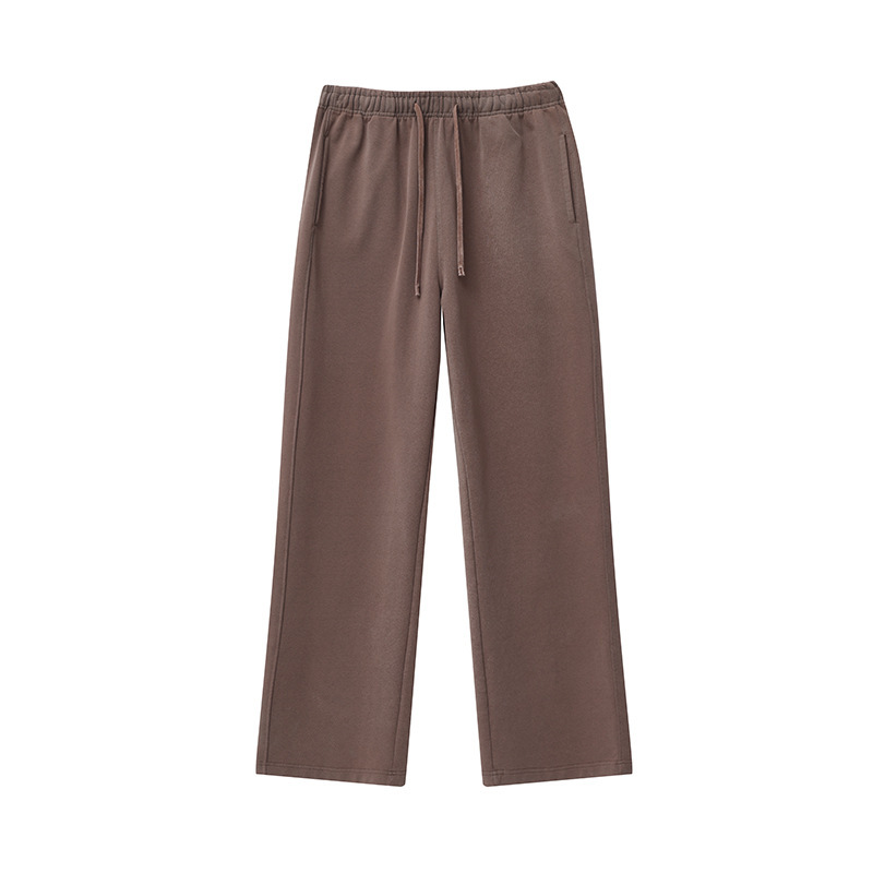 400g distressed brushed sweatpants brown