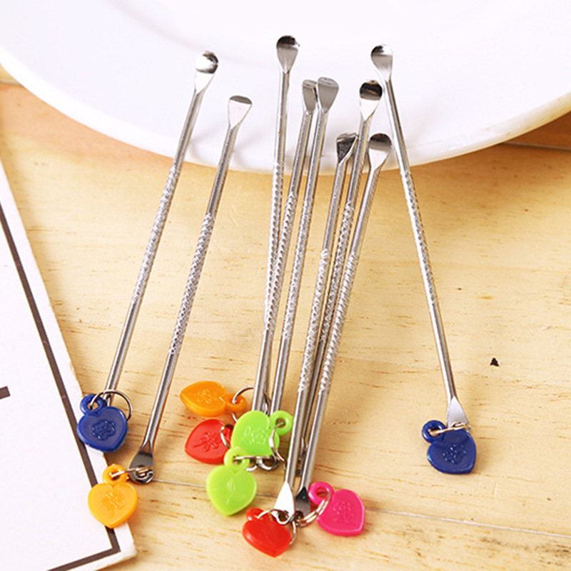 金属耳勺挖耳勺洁耳器带钥匙孔散装耳勺不锈钢爱心耳挖地摊货源