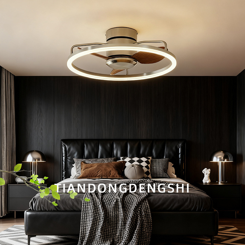 Bauhaus Mid-Century Style Ceiling Fan Lamp Master Bedroom Bedroom Fan Lamp Silent Retro Industrial Style Restaurant Ceiling Fan Lamp