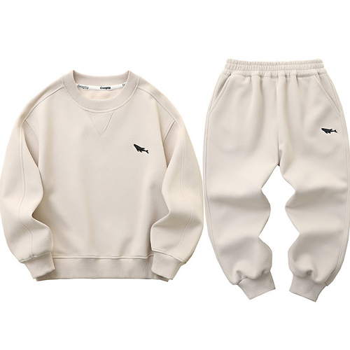 Children's set 2024 spring new children's clothing boy hoodie pants two-piece set Korean style middle and large children's sports set