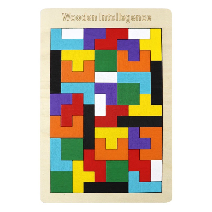 Fábrica directa de madera Tetris juguetes educativos para niños educación temprana niños y niñas 3-6 años rompecabezas