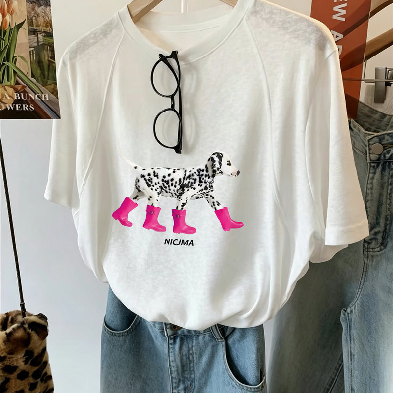 2026 Summer Thin, Loose, Soft, Breathable, Cool-Feeling Lyocell Snowflake Cotton Casual Short-Sleeved T-Shirt Women's Trendy Top 2026 Summer Thin, Loose, Soft, Breathable, Cool-Feeling Lyocell Snowflake Cotton Casual Short-Sleeved T-Shirt Women's Trendy Top