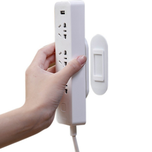 Wall-mounted plug holder, wall-mounted storage, traceless plug-in strip, punch-free plug board, socket hanging, wall-mounted, adhesive type