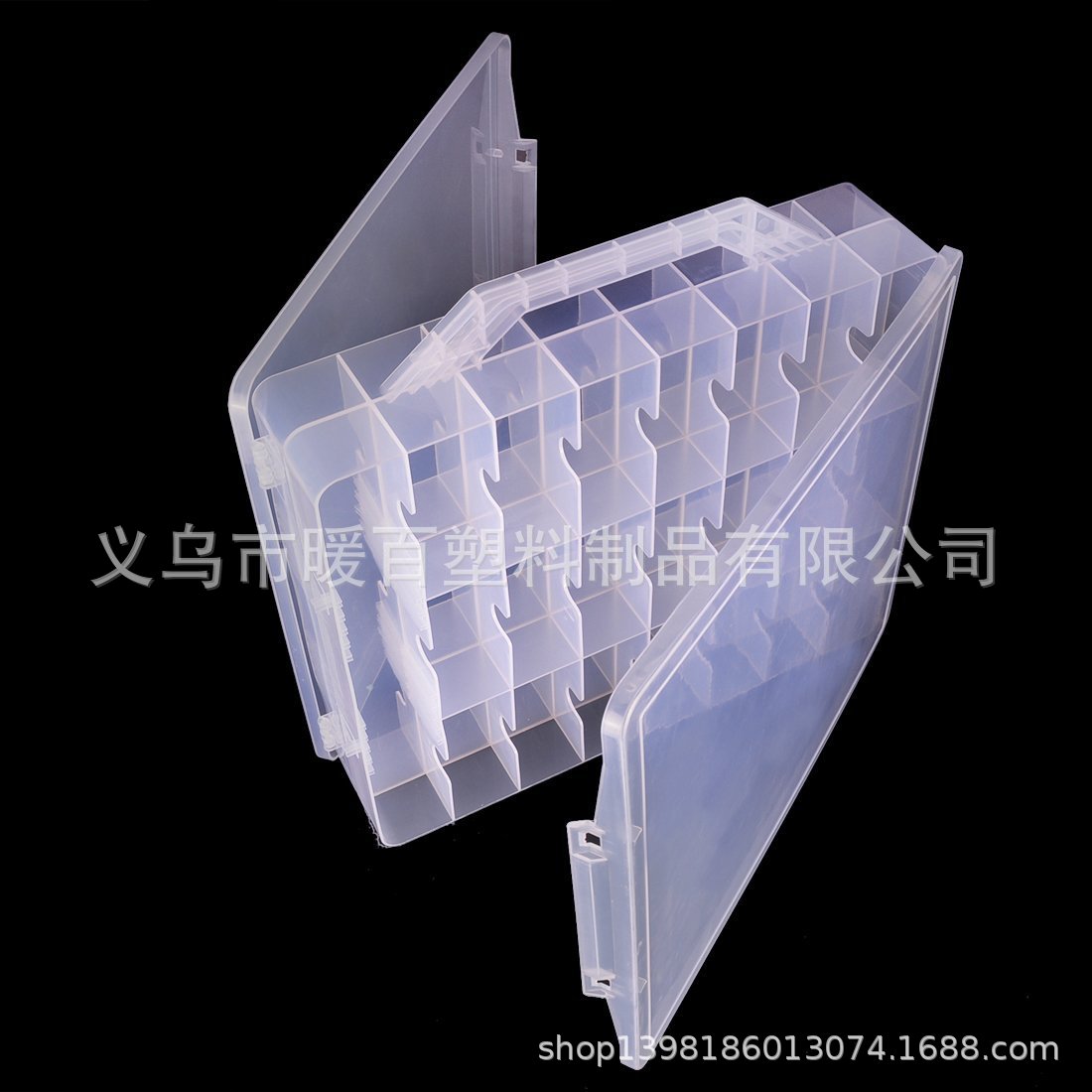 대형 48 게이지 운반 가능한 못 폴란드 저장 상자 투명한 플라스틱 상자 립스틱 휴대용 상자 네일 아트 화장품 보관 상자