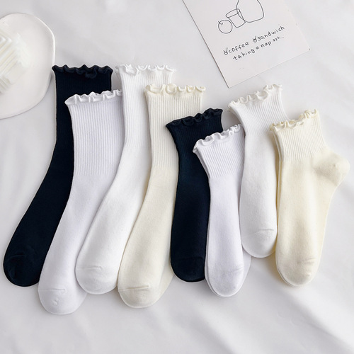 Lace socks for women spring and summer thin ins trendy Lolita JK style stockings wholesale cotton deodorant short socks new