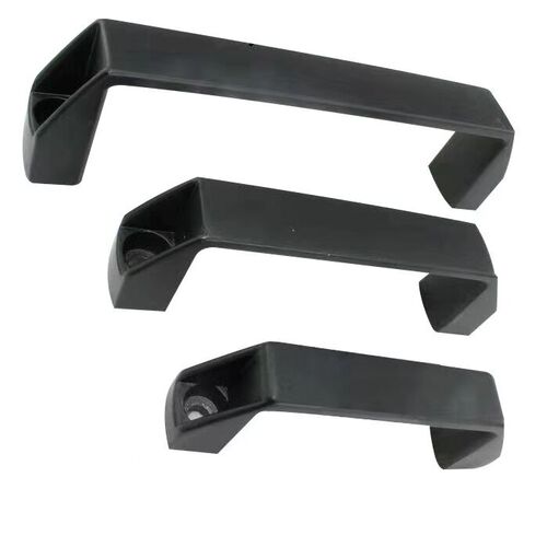 Black nylon plastic door handle thickened aluminum alloy surface-mounted industrial equipment electrical cabinet cabinet handle 90MM