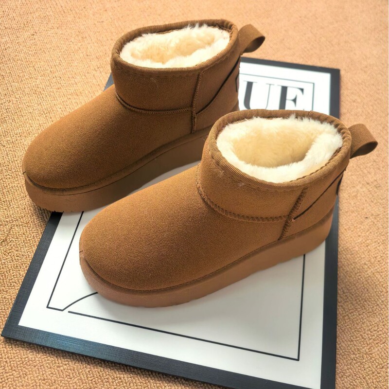 Women's Snow Boots with Plush Lining, Thickened Cotton Shoes, Thick-Soled Waterproof and Non-Slip Snow Boots for Cold Weather in Northeast, Little Potato