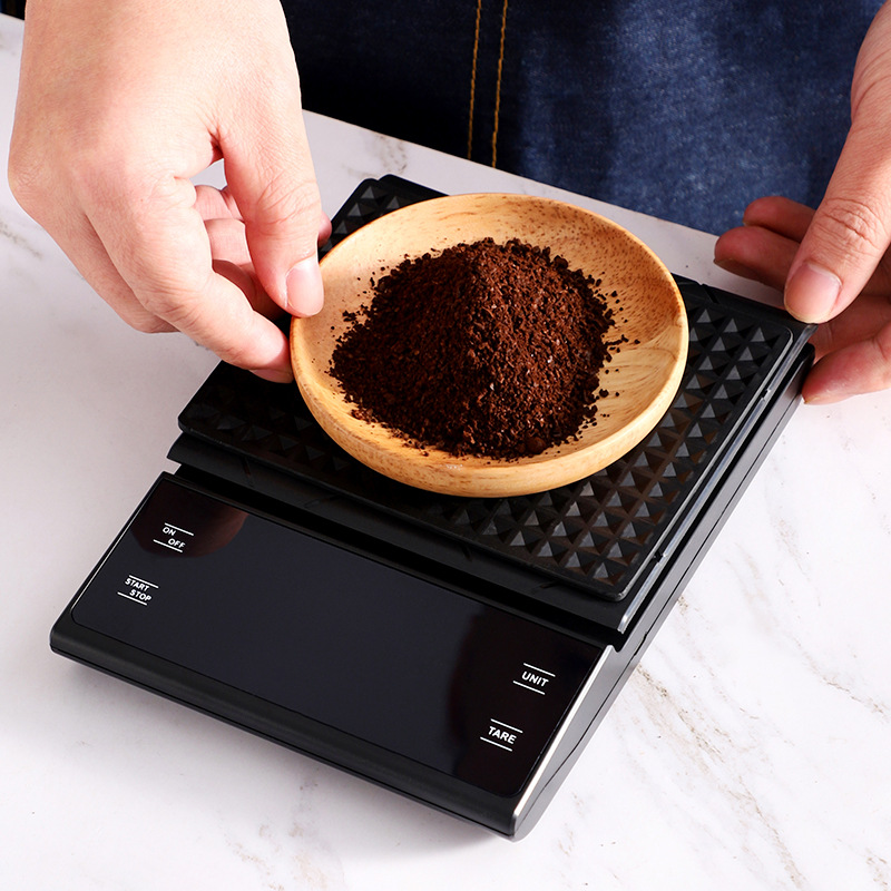 Escala electrónica de café comercial de fabricación manual especial de alta precisión de cocina pesada con relojería de carga doméstica