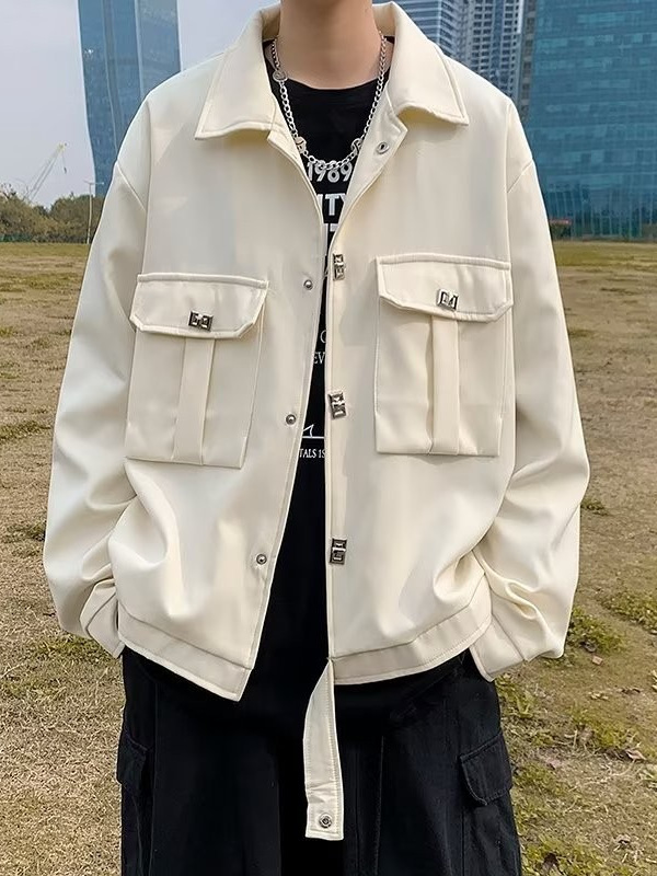 2024 Primavera y otoño Chaqueta guapa Hombre ins High Street Trendy Marca Hong Kong Estilo japonés Harajuku Chaqueta suelta de moda coreana