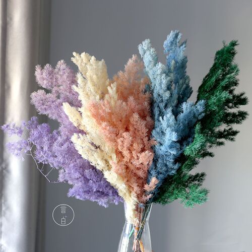 Immortal Penglai pine, cedar, hydrangea pine, preserved flowers and dried flowers. Directly approved by the manufacturer for wedding scene arrangement and flower material wholesale.