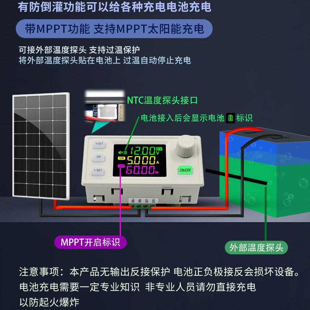 Power supply, module solar-powered charging, 150x, 7A, 150W