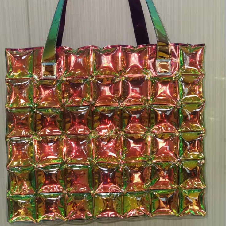 制作PVC手提袋 充气纯色袋子 防压果冻包 PVC充气防水背包沙滩包