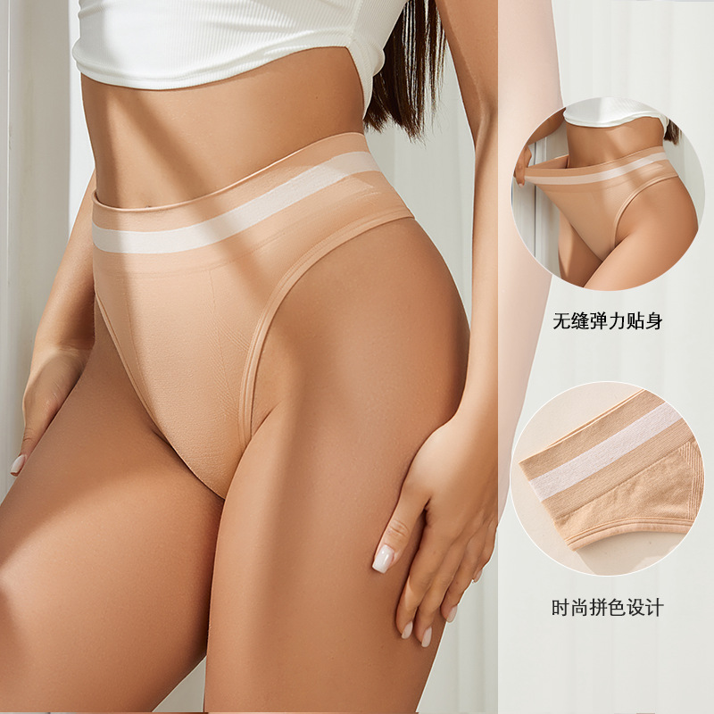 Comercio exterior sin marcas yoga thong para mujeres tamaño de contraste de cintura alta elástico deportivo fitness cómodo transpirable T-shirt sexy