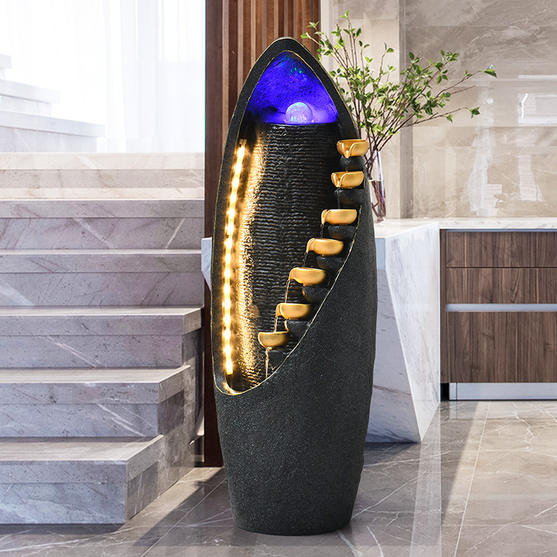 客厅流水喷泉球落地摆件家居装饰品循环水加湿器开业礼品跨境