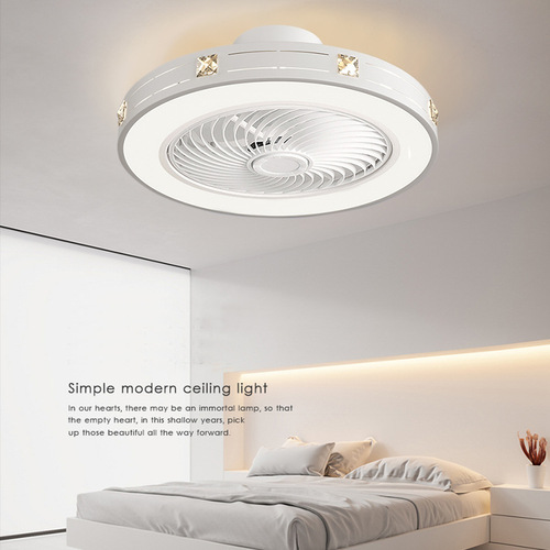 New cross-border ceiling fan lamp, minimalist electric fan pendant light, silent bedroom restaurant light manufacturer, 110V/220V