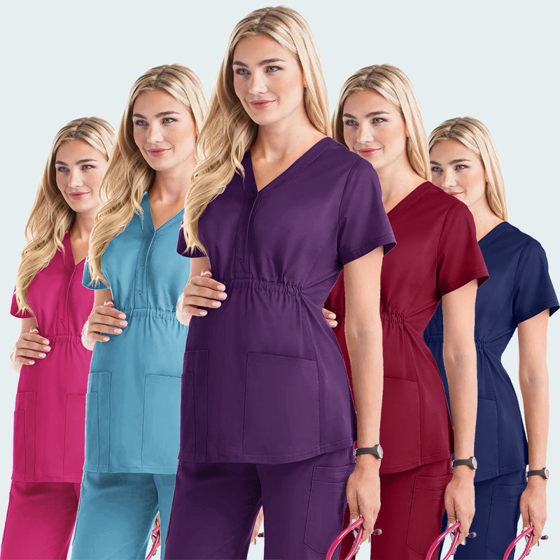 Temu Breathable Handwashing Gown Medical Clothing Maternity Scrub Suit Dental Loose-Fit Nurse Uniform Doctor Workwear
