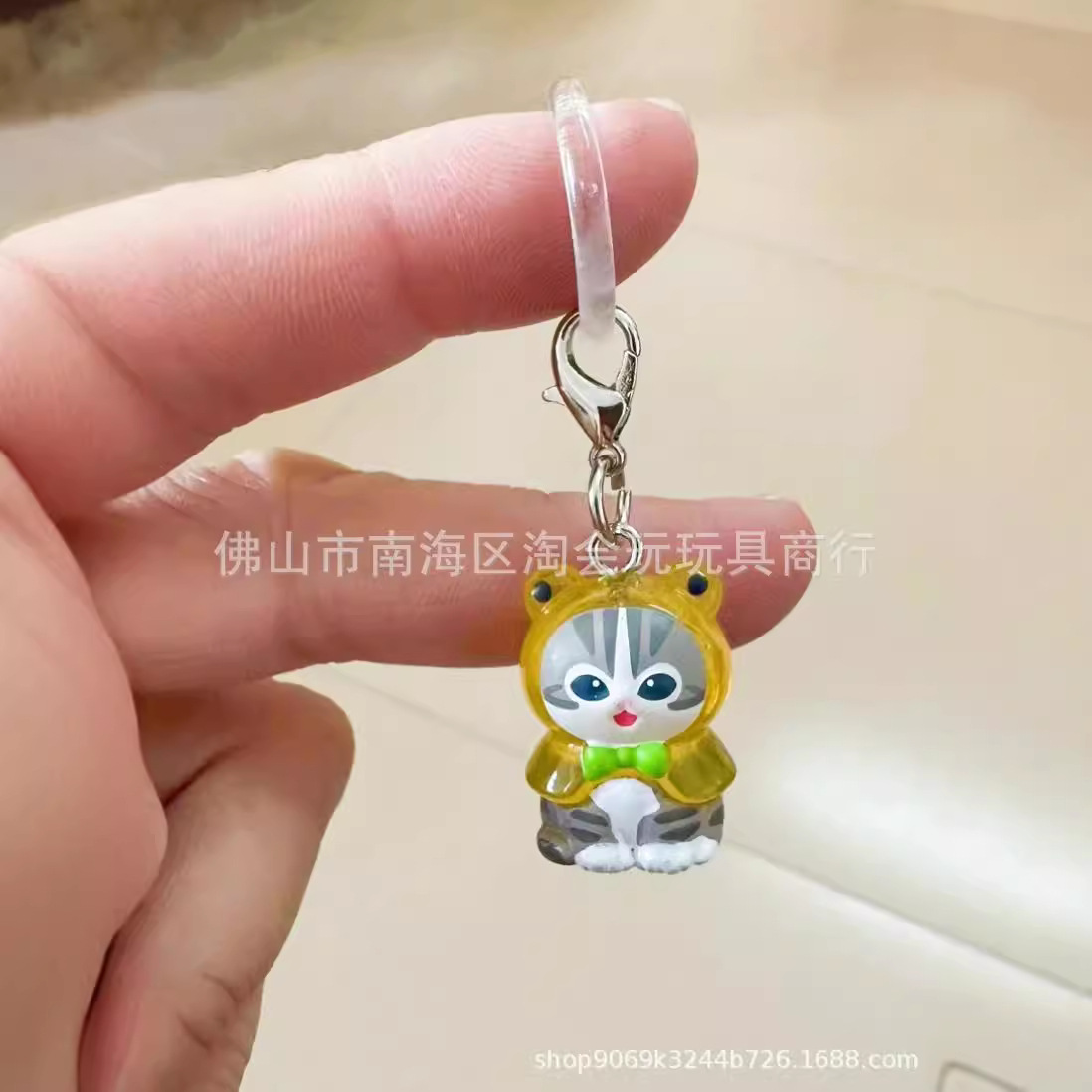 타이드 플레이 가샤폰 상어 고양이 비옷 모델링 고양이 후샨디 고양이 키체인 펜던트 블라인드 박스 인형상자 달걀