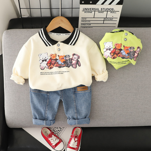 Men's Spring and Autumn Sweat Suit Set for 1-2-3 to 4-5 Year Old Girls, Children's Fashionable and Trendy Spring Outfit, Two-Piece Set