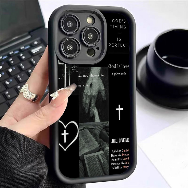 Little Hand Pulls Big Hand Ladder Black New Groove Suitable for Iphone/15/16/17Promax Mobile Phone Case