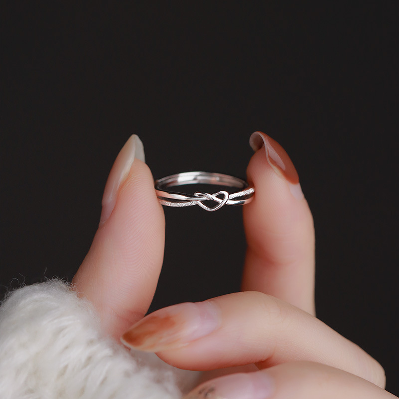 Xuri love ring female autumn and winter index finger ring light luxury niche ring adjustable opening design non-fading student