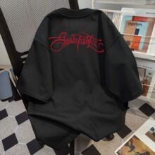 小众ins风情侣款字母印花短袖t恤圆领2025夏季宽松hiphop风上衣女