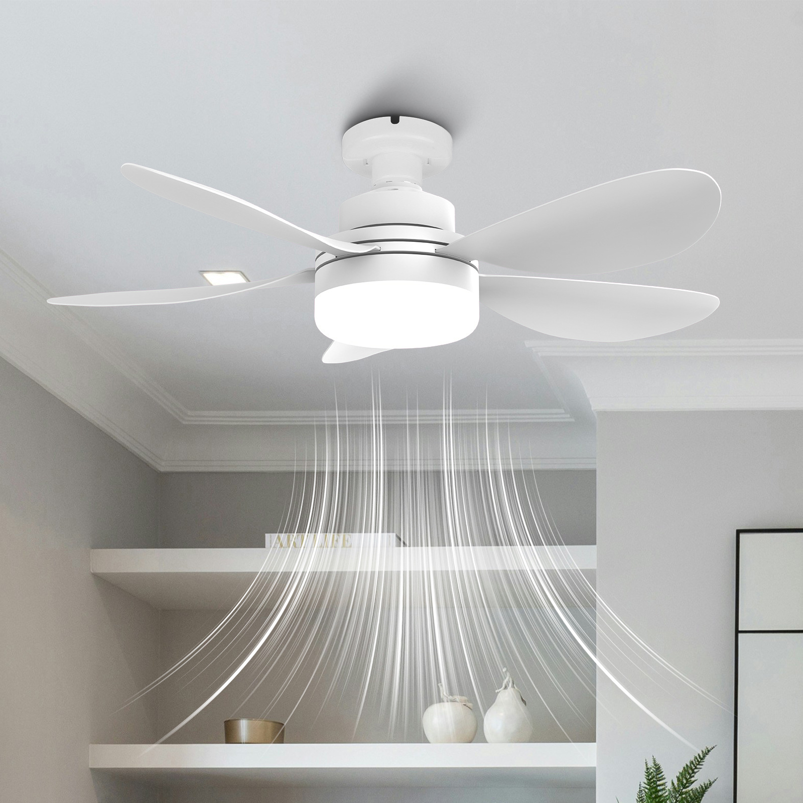 Transfronterizo E27 ventilador de cinco hojas lámpara de ventilador de tornillo lámpara de ahorro de energía LED desmontable gran viento fábrica silenciosa al por mayor