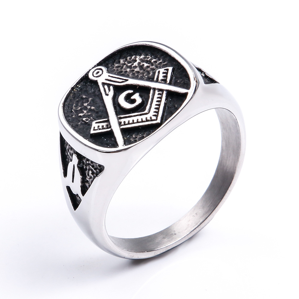10, 13, 9 Ring Size Casual Ethnic Style Totem Titanium Steel Polishing Men's Rings