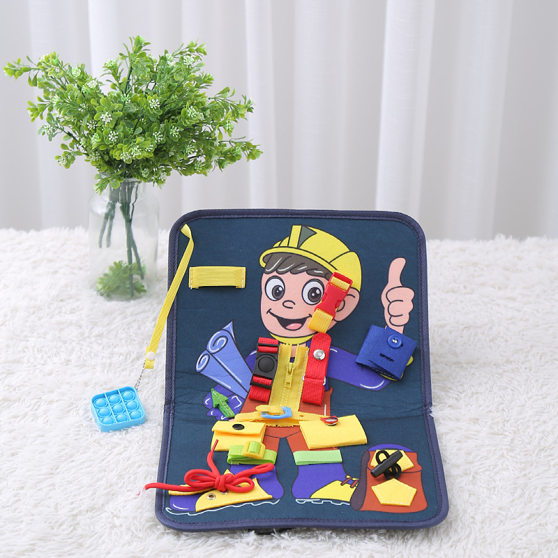 Junta de aprendizaje de fieltro portátil para niños Junta de vestir Puzzle Educación temprana Juguetes de fieltro Junta ocupada Junta de educación temprana para niños